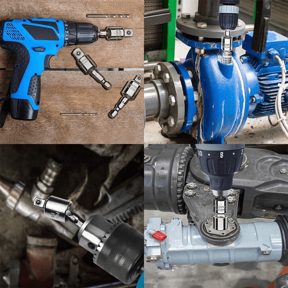 Hex Shank To Impact Driver Drill Universal Socket Adapter Set CRV Steel Power Drill Conversion Tool 5