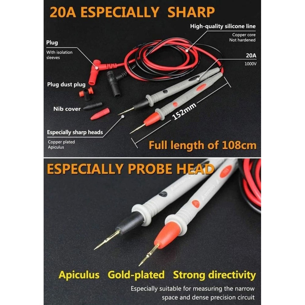 Electrical Alligator Clip Probes Multimeter Test Leads For Fluke Meter Universal Digital Meter Lead 4