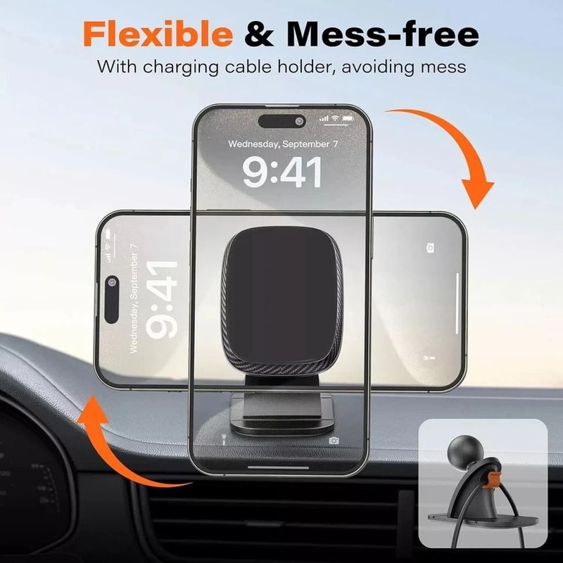 Dashboard Car Phone Holder Mount Magnetic Phone Holder For Car Degree Adjustable Foldable Stand 1