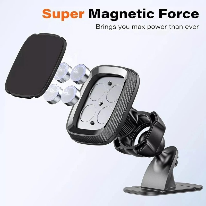Dashboard Car Phone Holder Mount Magnetic Phone Holder For Car Degree Adjustable Foldable Stand 2