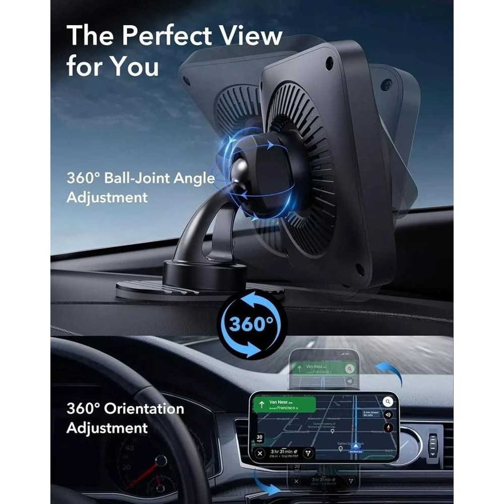 Dashboard Car Phone Holder Mount Magnetic Phone Holder For Car Degree Adjustable Foldable Stand 3