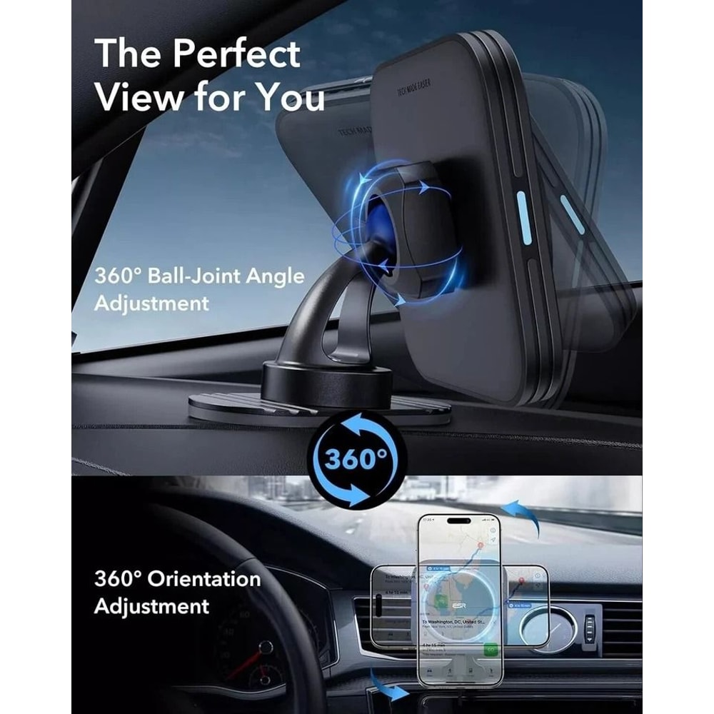 Dashboard Car Phone Holder Mount Magnetic Phone Holder For Car Degree Adjustable Foldable Stand 4