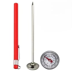 meat bbq thermometer gauge for food cooking, stainless steel pocket probe instant read tool