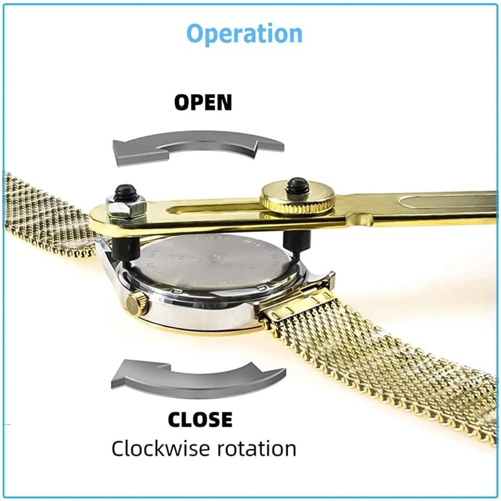 Adjustable Watch Back Case Cover Watchmaker Wrench Tool Remover Repair Opener For All Watches 10
