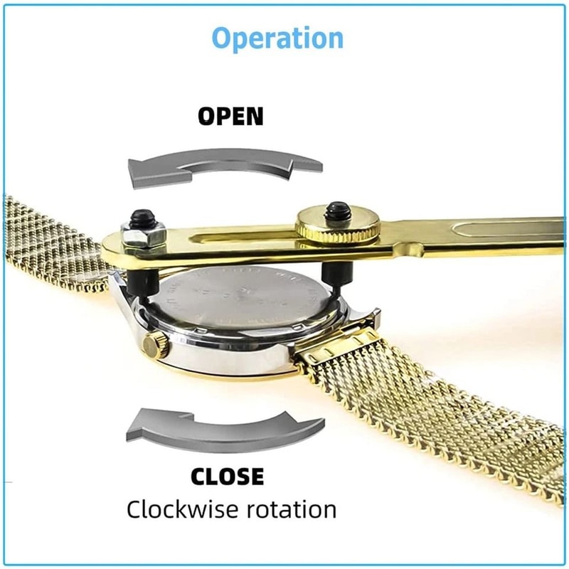 Adjustable Watch Back Case Cover Watchmaker Wrench Tool Remover Repair Opener For All Watches 10