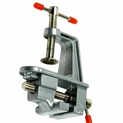 small miniature vise, aluminum bench tool vice, clamp on table for hobby, jewelry, and model work