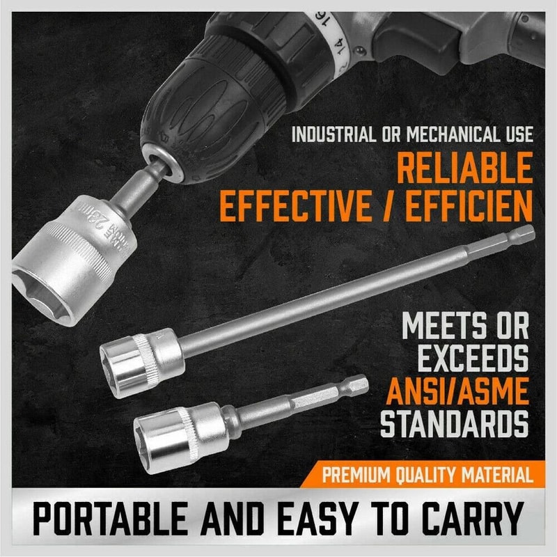 Durable Drive Hex Shank Professional Impact Grade Socket Adapter Set Home And Auto Use 3