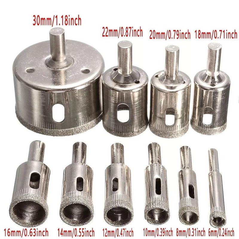 Drill Bit Set Maker Diamond Hole Saw Cutter Glass Ceramic Tile Porcelain Hollow Core Bits 1