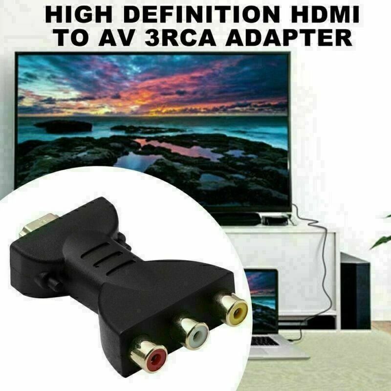Composite AV Video Audio Adapter Converter HDMI Male To RCA Female For TV PC Projector Home Use 4