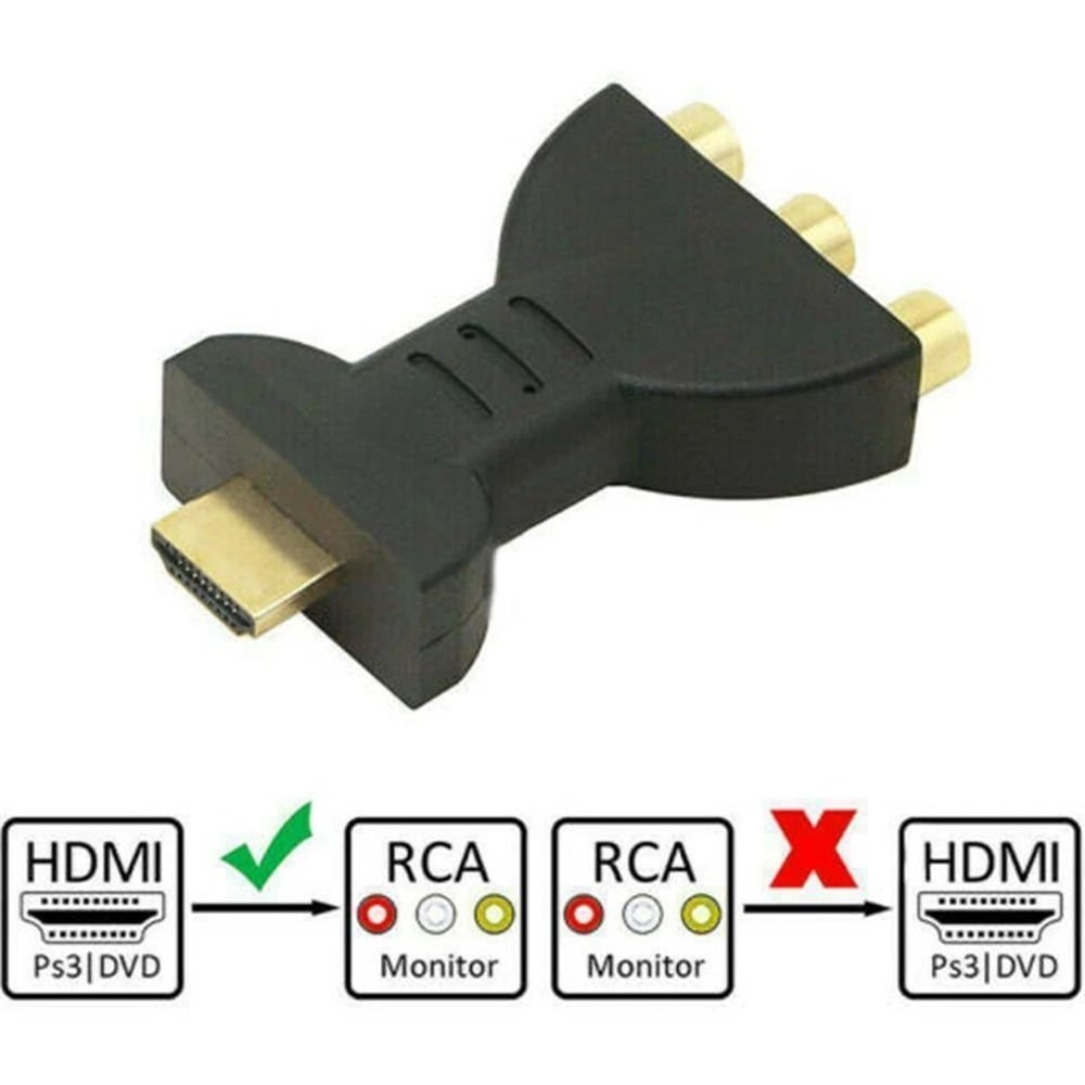 Composite AV Video Audio Adapter Converter HDMI Male To RCA Female For TV PC Projector Home Use 6