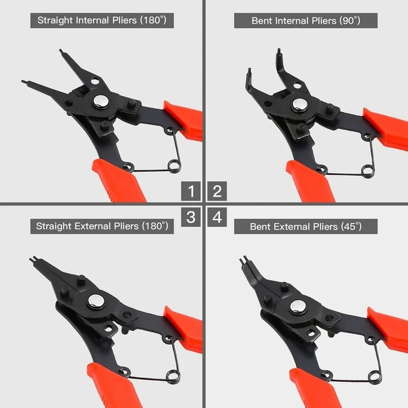 Portable Snap Ring Circlip Pliers Set Internal External Retaining Clips Ergonomic Carbon Steel Tool 1