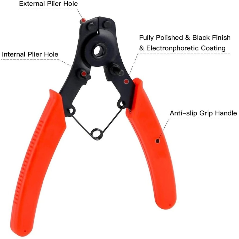Portable Snap Ring Circlip Pliers Set Internal External Retaining Clips Ergonomic Carbon Steel Tool 4