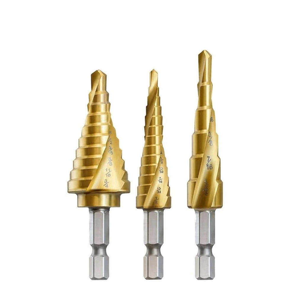 Cobalt Titanium High Speed Steel Step Drill Bit Spiral Multiple Hole Bit 0