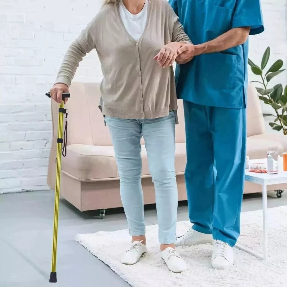 Adjustable Folding Cane Walking Stick Aluminum Collapsible Travel Hiking Stick Portable Walking Aid 4