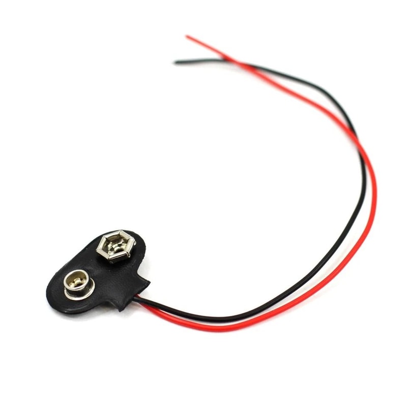 Battery Connector Snap Clip Wire Connector Lead Holder T Type PU Leather Enclosure 4