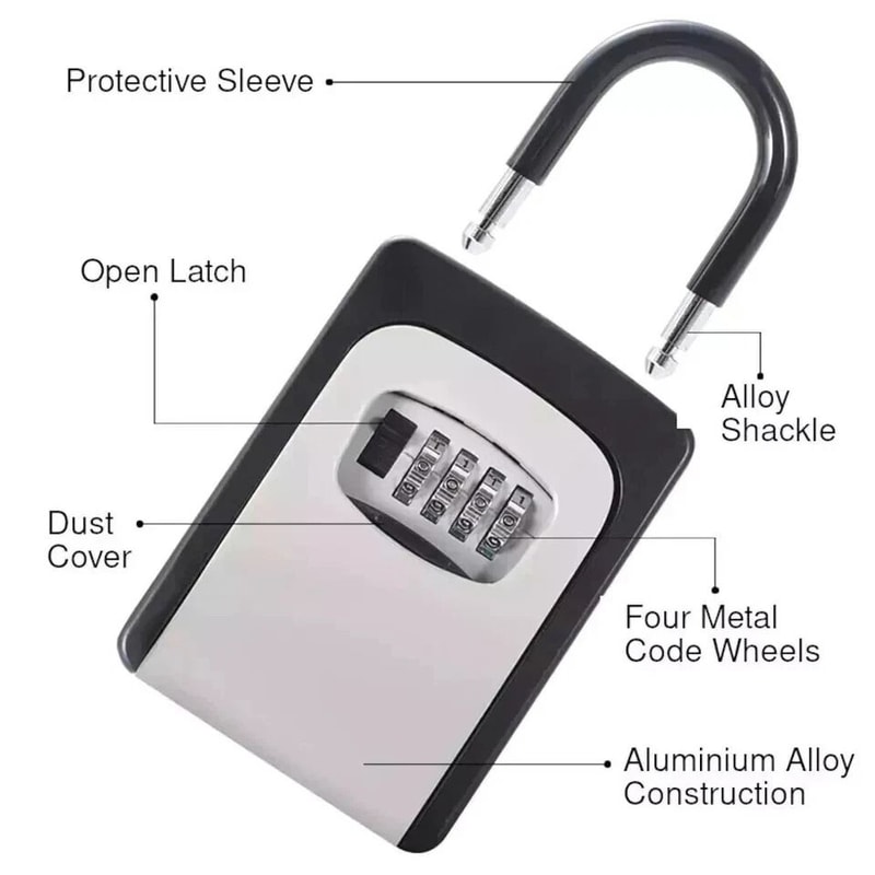 Combination Lockbox For House Key Key Lock Box For Outside Portable Wall Mounted 1