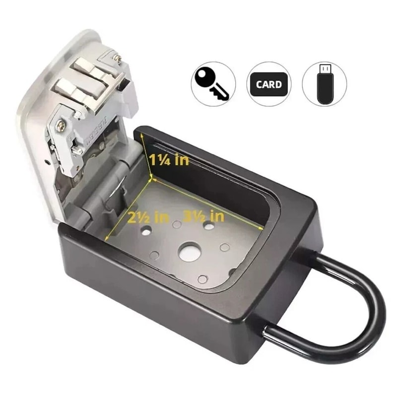 Combination Lockbox For House Key Key Lock Box For Outside Portable Wall Mounted 2