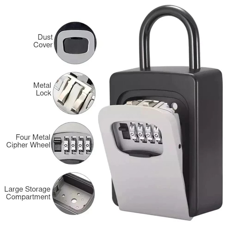 Combination Lockbox For House Key Key Lock Box For Outside Portable Wall Mounted 7