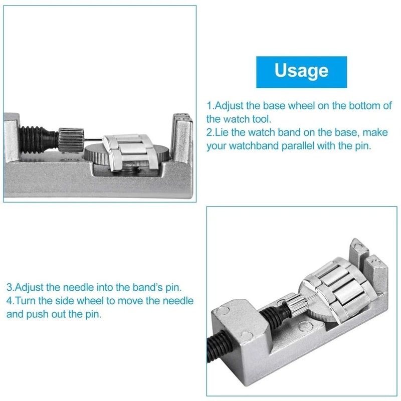 Metal Watch Band Strap Link Remover Adjustable Bracelet Pin Tool Kit Watch Repair Adjustable Tool 2