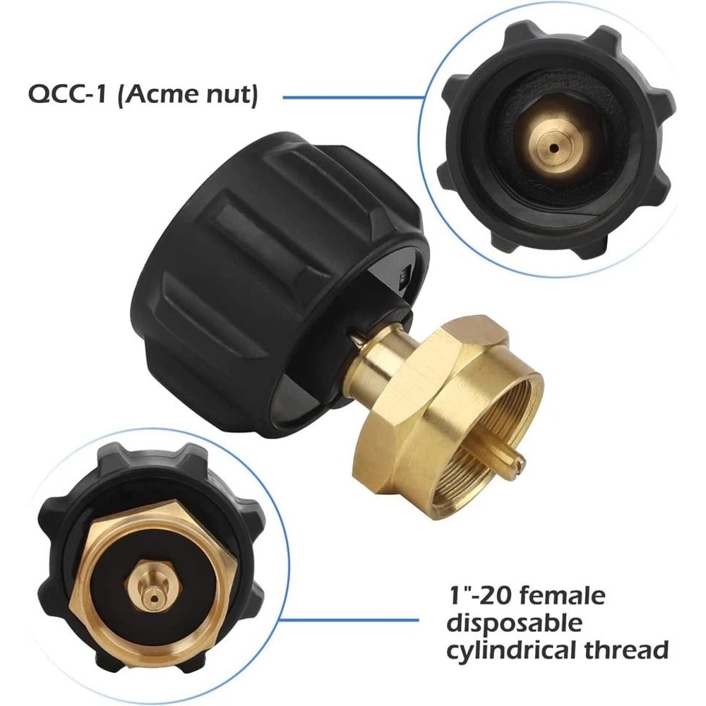 Propane Refill Adapter QCC1 Regulator Valve LB Cylinder Tank Coupler Bottle For BBQ Grills Camping 1