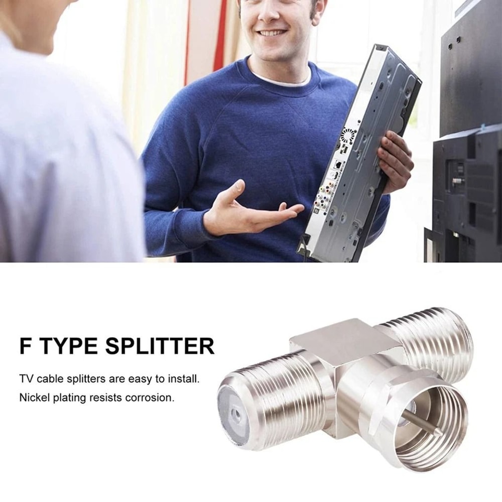 FType Coax Cable Splitter Way Combiner Adapter RG6 Connector For TV Video Perfect For Home Enterta 6