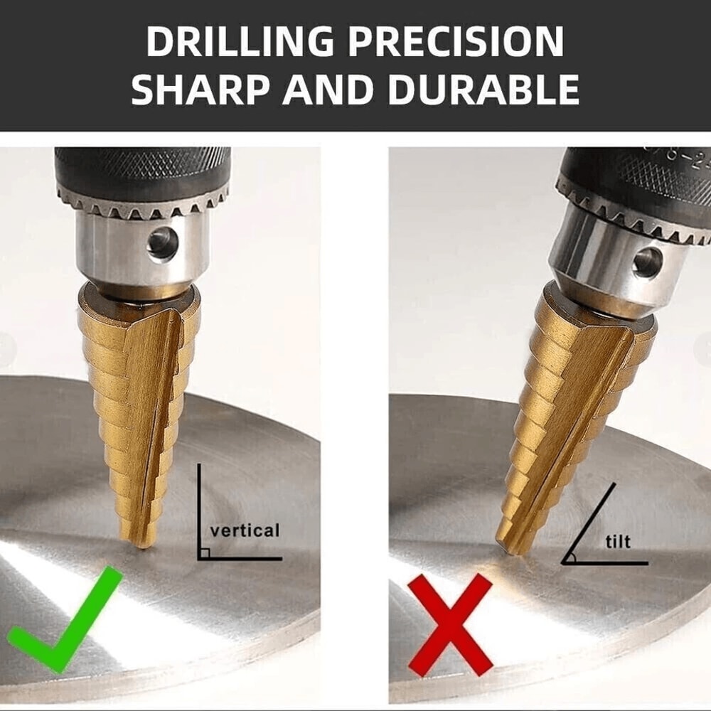 Step Drill Bit Titanium Coated High Speed Steel Piece Drill Cone Bits For Wood Metal Plastic 13
