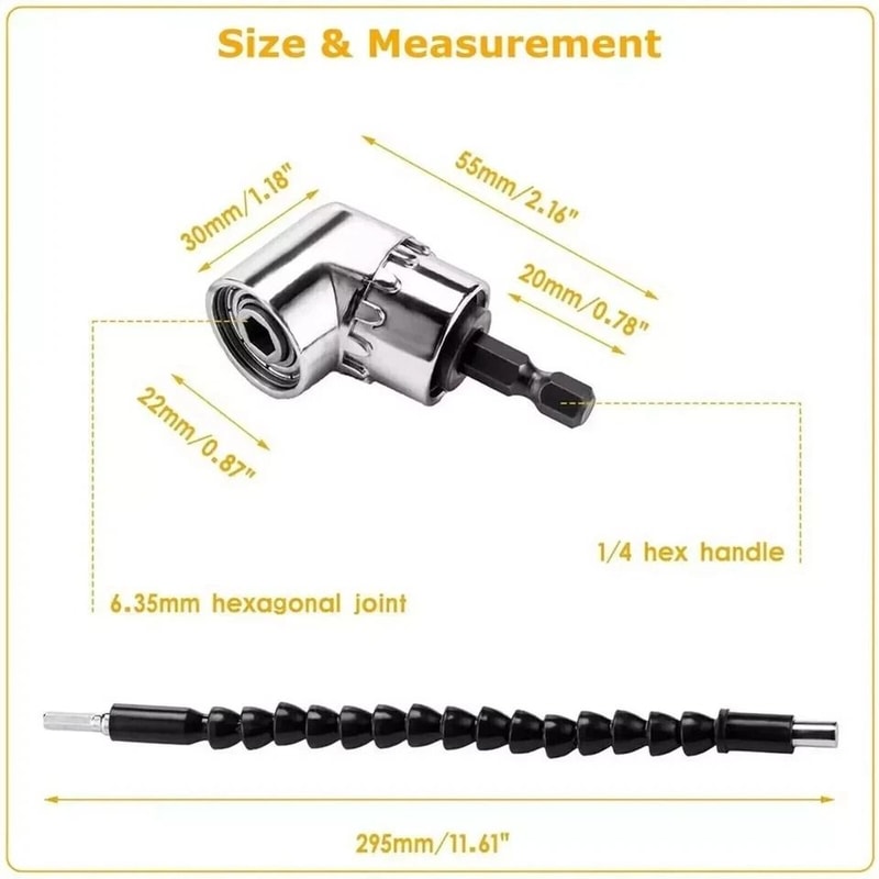 Flexible Shaft Extension Right Angle Drill Adapter Angle Extension Bit Kit Magnetic Drill Screwdriv 1