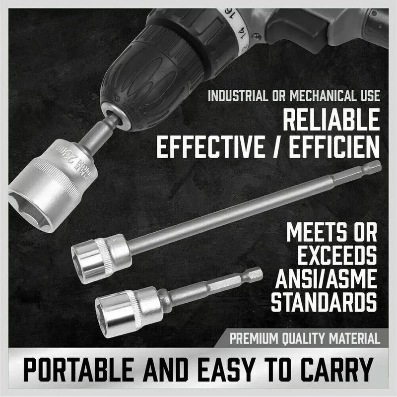Hex Shank Socket Adapter Set Impact Grade Durable Drive Tools For DIY 3