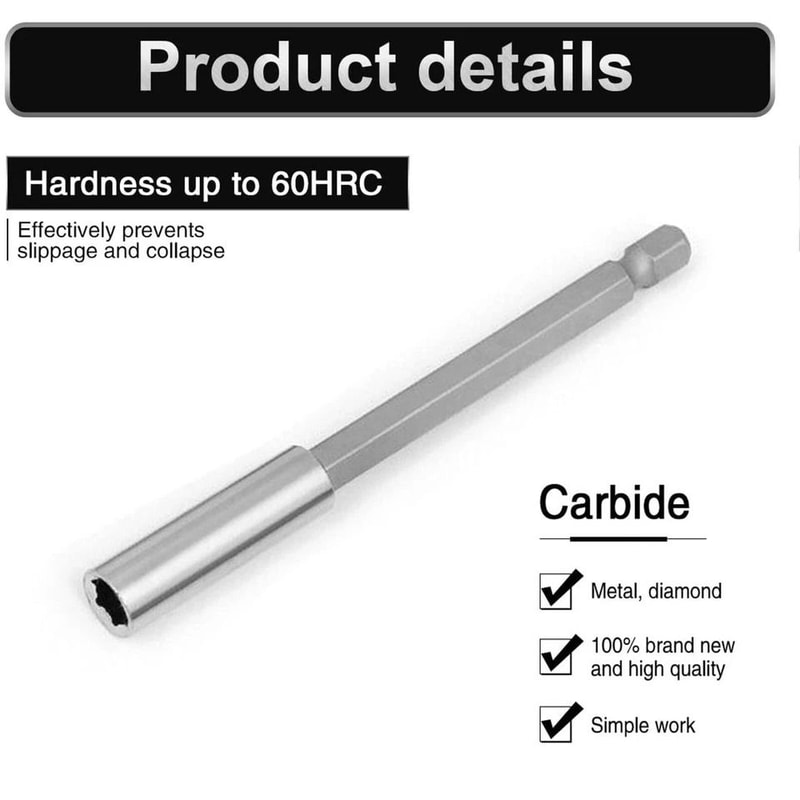 Hex Power Tools Magnetic Extension Socket Drill Bit Holder QuickRelease Adapter HighQuality Chrome 4