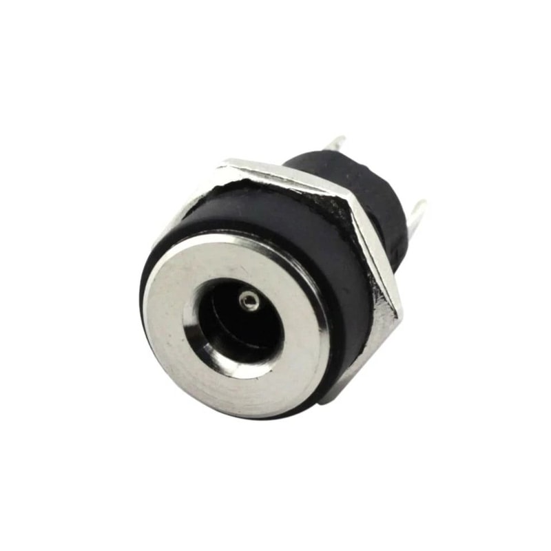 Male Barrel Jack Plug And Female Socket Panel Mount DC Power Connectors Solderable With Shrink Tube 3