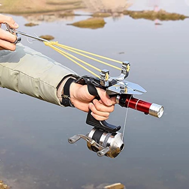 Fishing Slingshot Steel Hunting Tool Shooting Catapult Arrows Darts Ammo Perfect For Bow Fishing 8