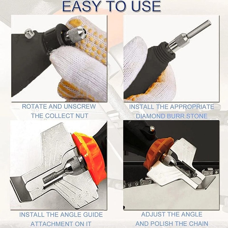 Electric Grinder Chainsaw Sharpener Grinder File Tool Attachment Forged Steel Sharpening Accessory 6