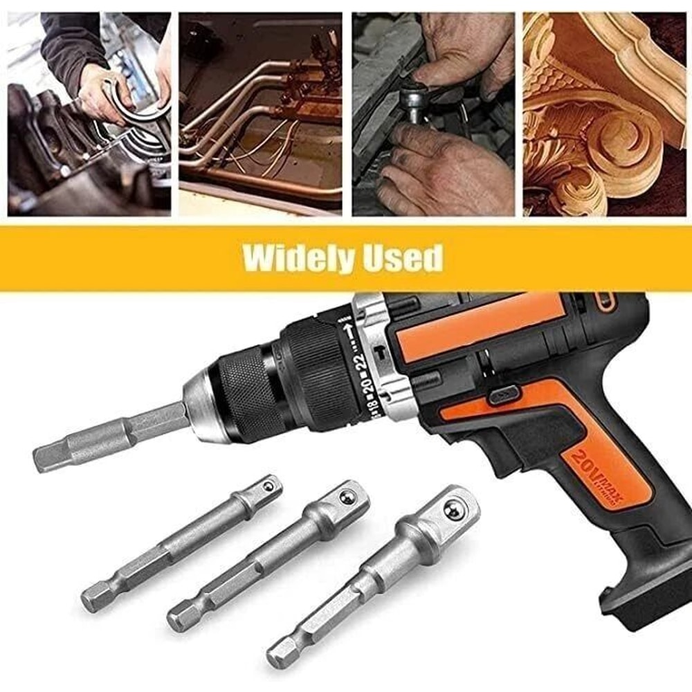 Socket AdapterExtension Set Impact Grade Convert Power Drill Into HighSpeed Nut Driver 3