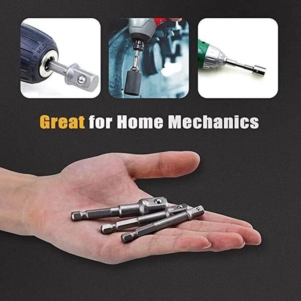Socket AdapterExtension Set Impact Grade Convert Power Drill Into HighSpeed Nut Driver 5