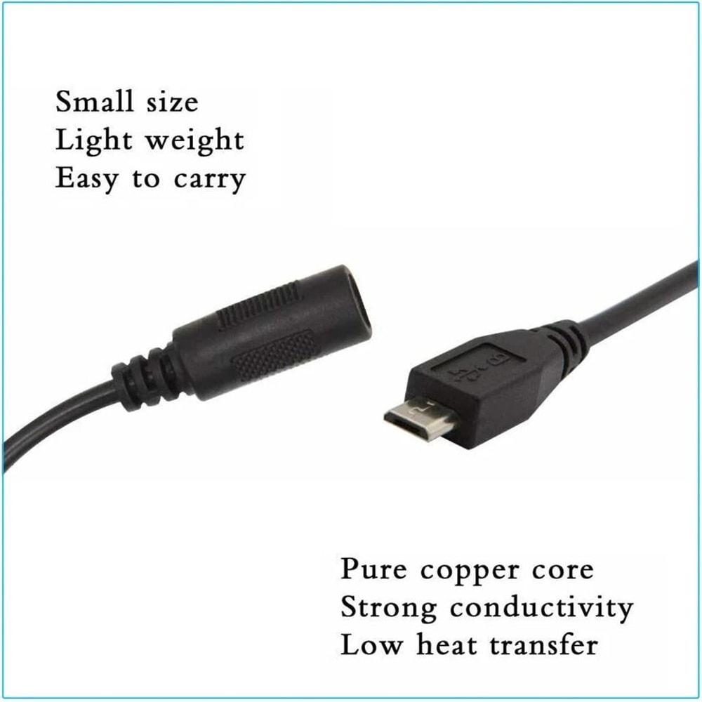 Female To MicroUSB Male Power Cable DC Barrel Jack Connector Adapter HighQuality DC Power Cord For