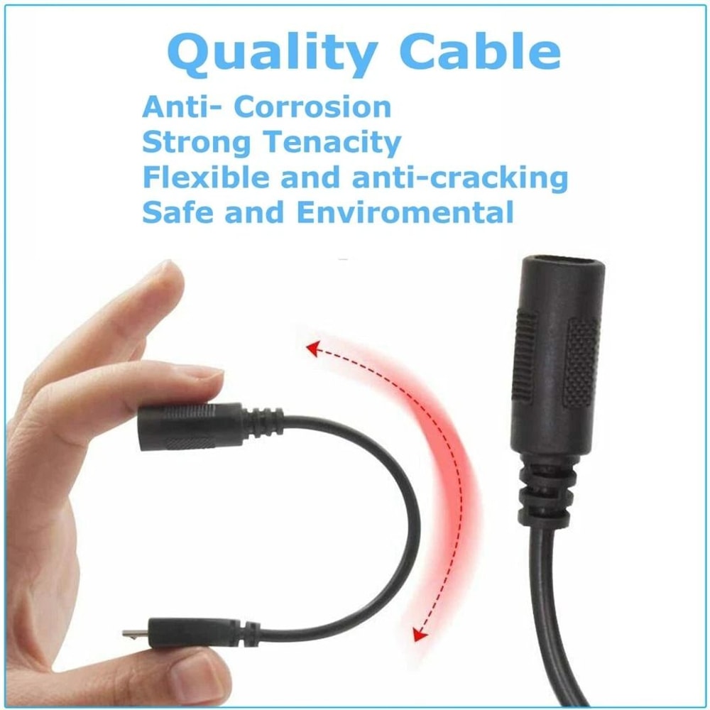 Female To MicroUSB Male Power Cable DC Barrel Jack Connector Adapter HighQuality DC Power Cord For