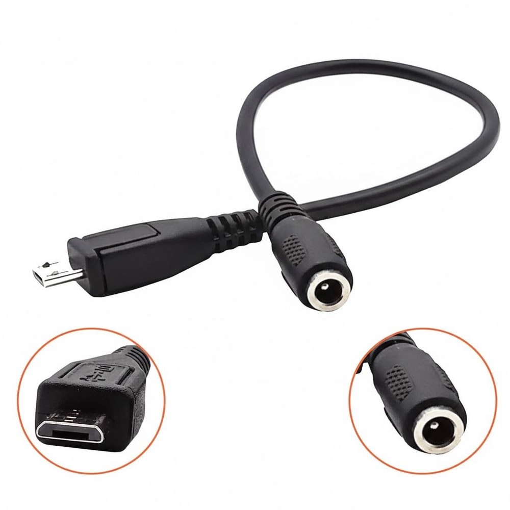Female To MicroUSB Male Power Cable DC Barrel Jack Connector Adapter HighQuality DC Power Cord For 0