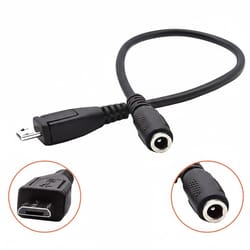 female to micro-usb male power cable, dc barrel jack connector adapter, high-quality dc power cord for convenient use
