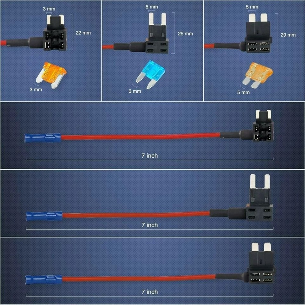 Car AddaCircuit Fuse Adapter Standard Mini TAP Blade Fuse Holder For Quick Accessory Wiring 3