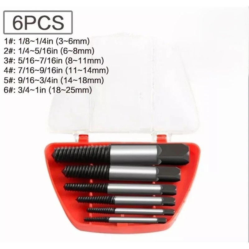 Damaged Bolt Screw Extractor Set Easy Out Tool For Rusted And Stripped Screws Remover Hex Shank 3