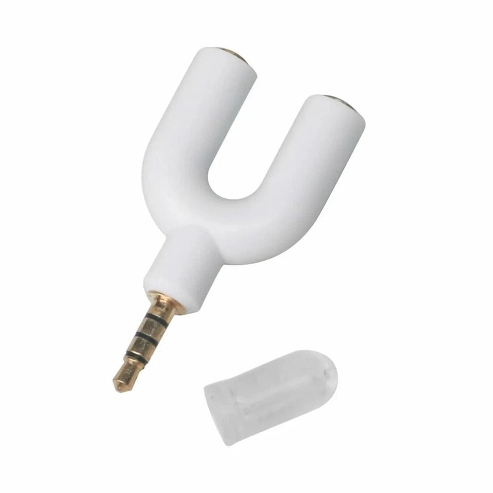 Stereo Audio U Splitter Cable Adapter Male To Female Position 35mm HeadphoneMic Splitter For Headse 2