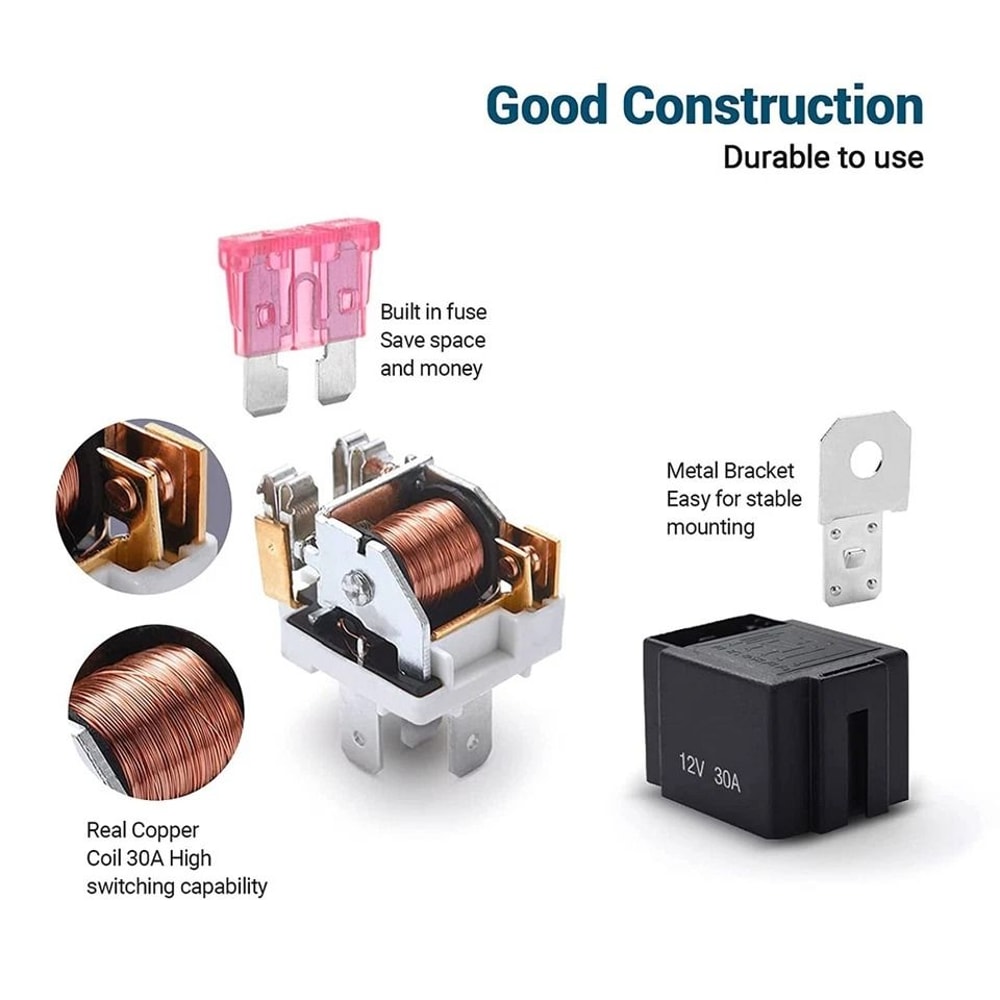 Fuse Relay Switch Harness Set SPST Automotive Electrical Relays Waterproof Switching Current 4