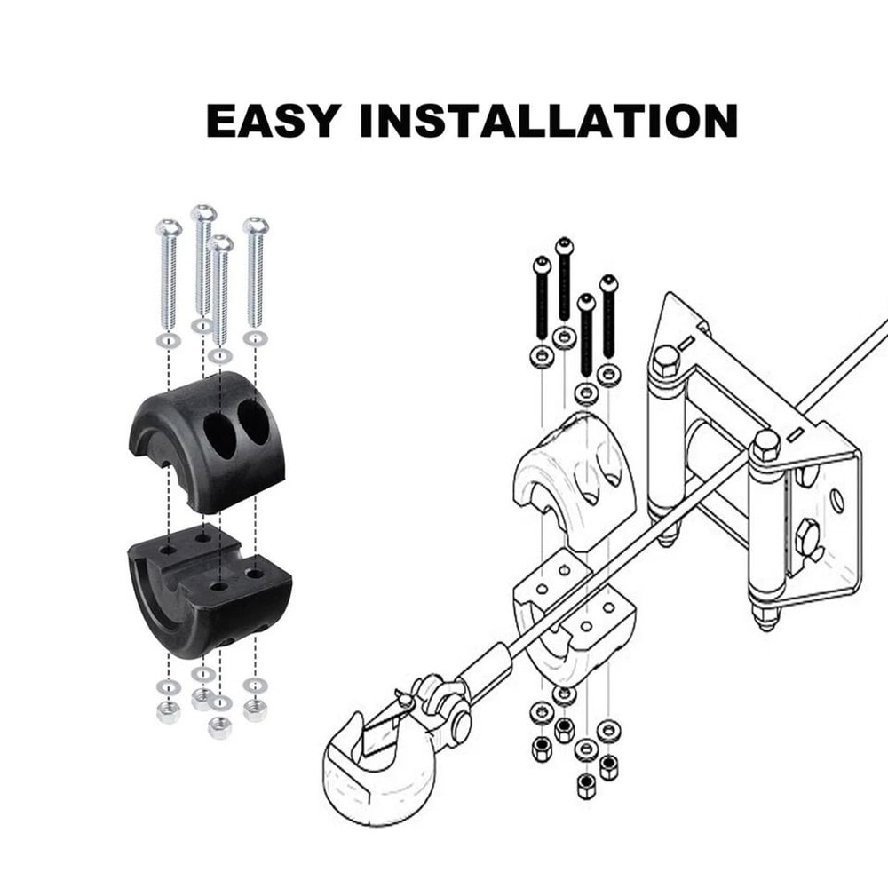 Heavy Duty ATV UTV Winch Stopper Waterproof Rubber Rope Hook Protector Compatible With Synthetic 4