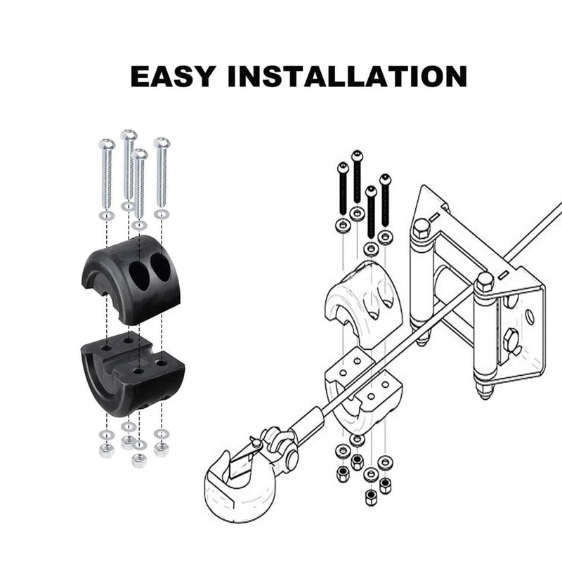 Heavy Duty ATV UTV Winch Stopper Waterproof Rubber Rope Hook Protector Compatible With Synthetic 4