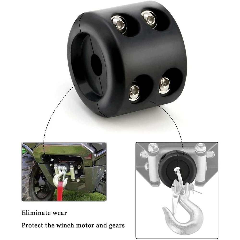 Heavy Duty ATV UTV Winch Stopper Waterproof Rubber Rope Hook Protector Compatible With Synthetic 5