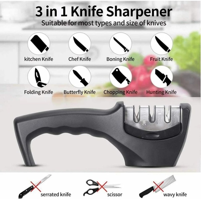 Knife Sharpening Tool Ceramic Tungsten Stages Professional Blade Hone Kitchen Knife Sharpening Sys 4