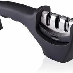 knife sharpening tool, ceramic & tungsten stages, professional blade hone, kitchen knife sharpening system