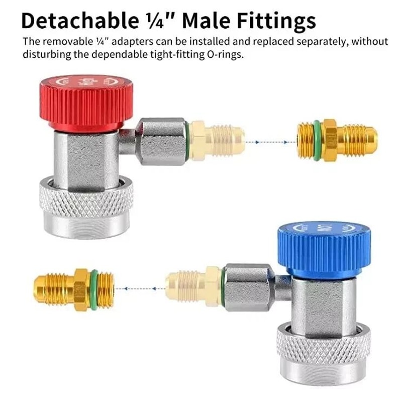 AC Quick Coupler Adapter 90Degree Connector Fittings For HP LP Manifold Gauge Set SAE Male Flare 1