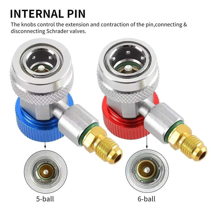 AC Quick Coupler Adapter 90Degree Connector Fittings For HP LP Manifold Gauge Set SAE Male Flare 3