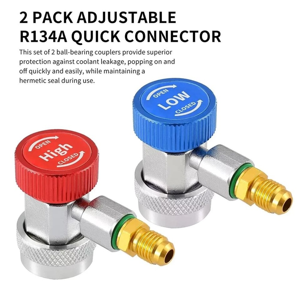 AC Quick Coupler Adapter 90Degree Connector Fittings For HP LP Manifold Gauge Set SAE Male Flare 6